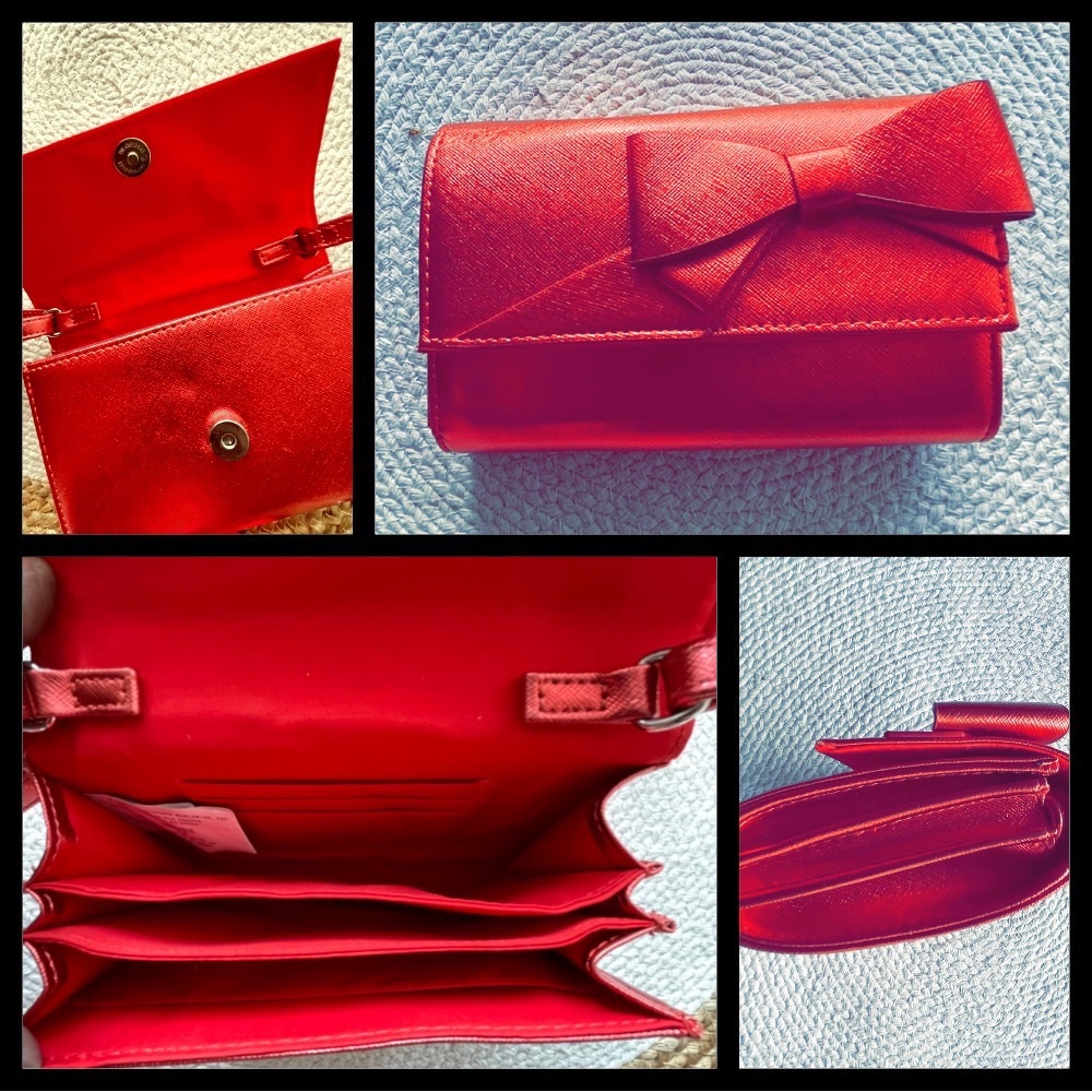 Red metallic evening bag or clutch
